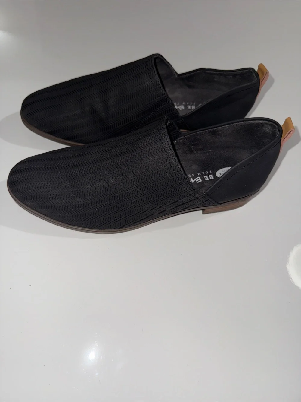 Dr Scholls Womens Black Goring Ruler Almond Toe Block Heel Slip On Dress Sz 8.5